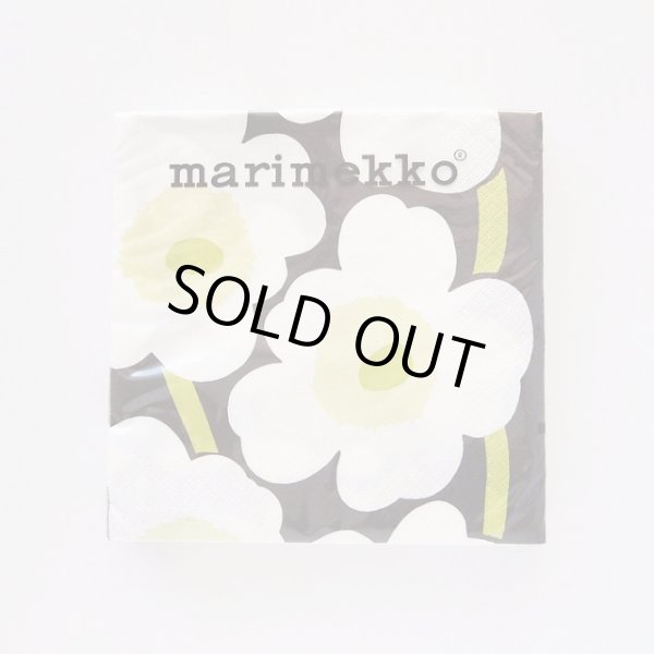 画像1: marimekko ペーパーナプキン　33cm/Unikko（ウニッコ）　ブラック (1)