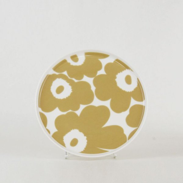 画像1: marimekko　PLATE　20cm　Unikko／ホワイト×ベージュ (1)