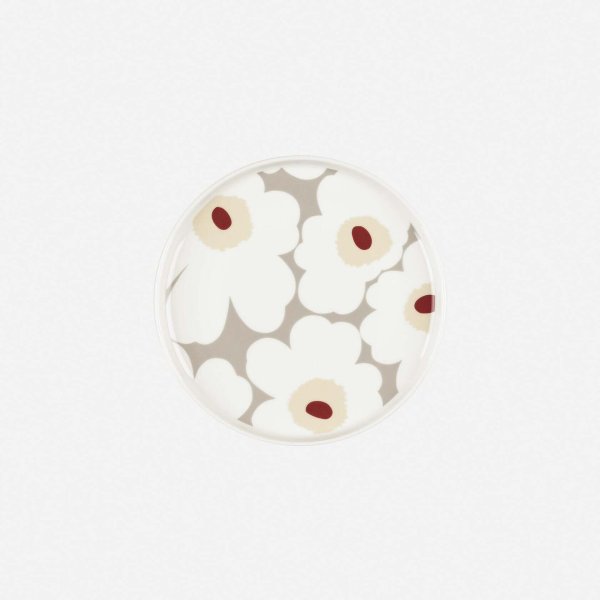 画像1: marimekko　PLATE　20cm　Unikko／ライトグレー×ホワイト (1)