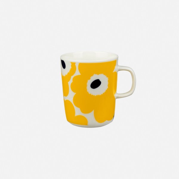 画像1: marimekko　MUG　2.5dl　Unikko／イエローｘダークブルー (1)