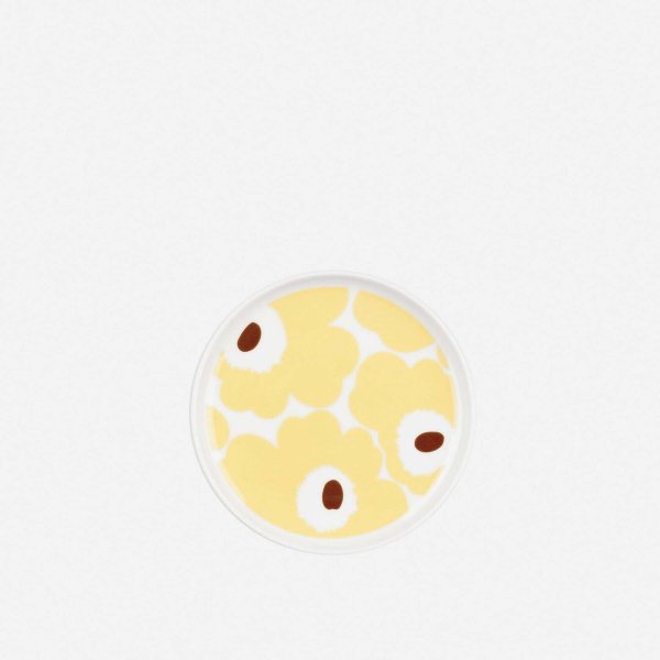 画像1: 【日本限定】marimekko　PLATE　13.5cm　Unikko／ライトイエロー×ホワイト_50 (1)